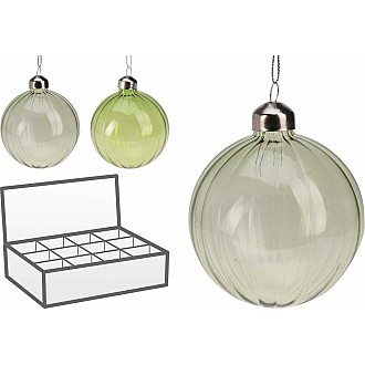 JK Home Décor - Μπάλα Γυάλινη Πράσινη 10cm 2Σχδ