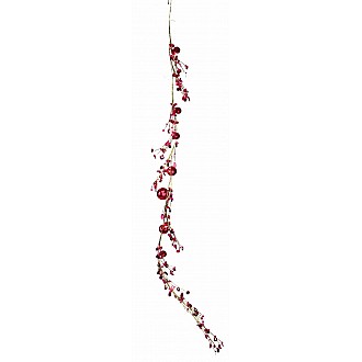 JΚ Home Décor - Γιρλάντα Κόκκινη με Μπάλες 120cm