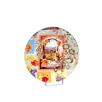 JΚ Home Décor - Πιατέλα Γυάλινη με Σταφύλια 21cm