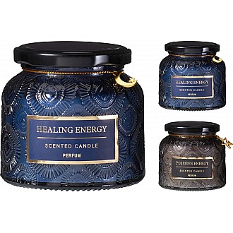 JK Home Décor - Κερί Αρωματικό Healing Energy σε Γυαλί 9x8cm 2Σχδ