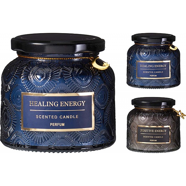 JK Home Décor - Κερί Αρωματικό Healing Energy σε Γυαλί 9x8cm 2Σχδ