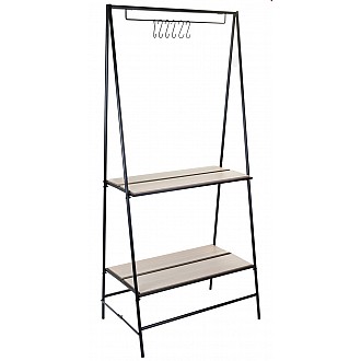 JΚ Home Décor - Κρεμάστρα Μεταλλική με Ξύλινα Ράφια 90x60x200cm