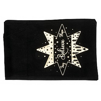 JΚ Home Décor - Πουγκί Βελούδο Μονής Όψης AA Foil Believe 20cmX30cm Μαύρο