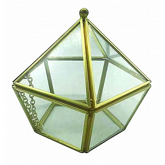 JK Home Décor - Κουτί Terrarium Χρυσό 11x11cm