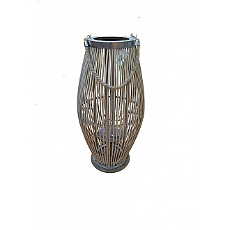 JK Home Décor - Φανάρι Bamboo Γκρι 29x72cm