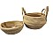 JK Home Décor - Καλάθι Seagrass με Λαβές Φυσικό 28-36x20-22cm S/3