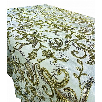 EmBROIDERY VELVET BURGUNDY 150cmx2m WITH FINISHING