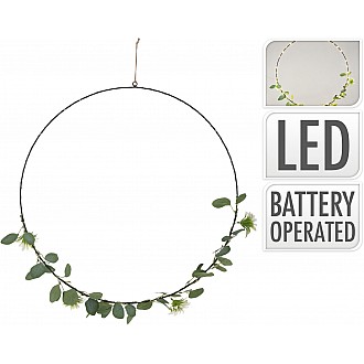 JΚ Home Décor - Στεφάνι Μεταλλικό LED Μαύρο 62cm