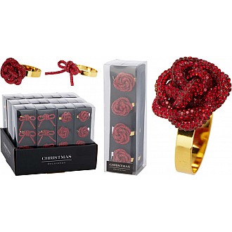 JK Home Décor - Κρίκος Πετσέτας Κόκκινο 2Σχδ S/4