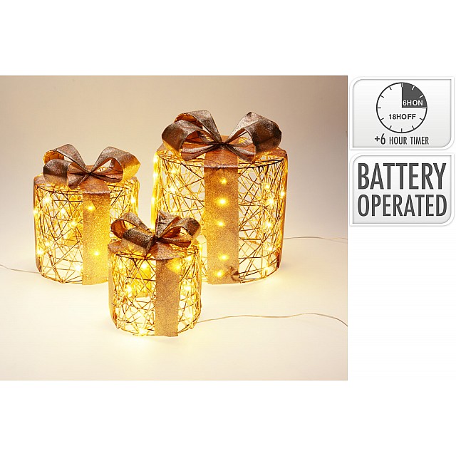 GIFTBOX SET WITH LED CHAMPAGNE