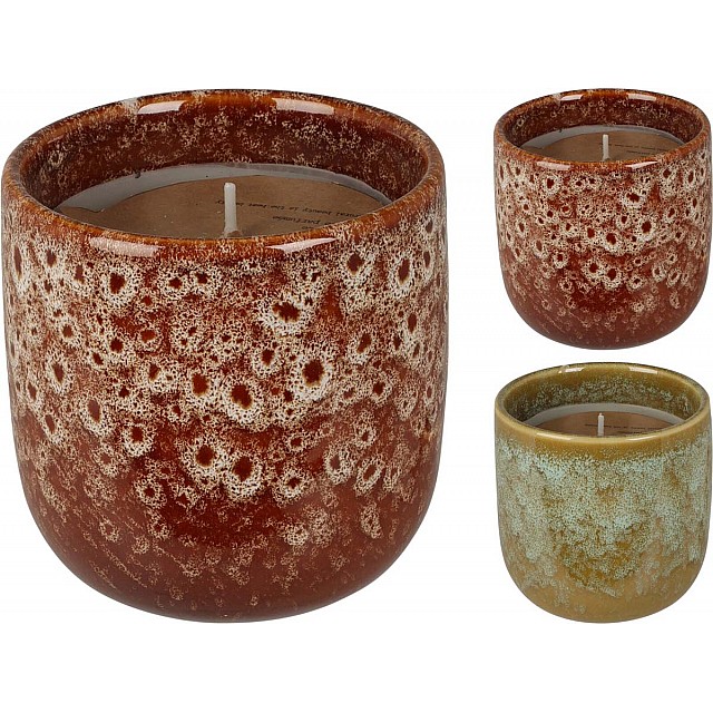 JΚ Home Décor - Autumn Κερί Σε Κεραμικό 9x9.3cm 2Σχδ