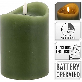 JK Home Décor - Κερί LED Λαδί 9x12.5cm